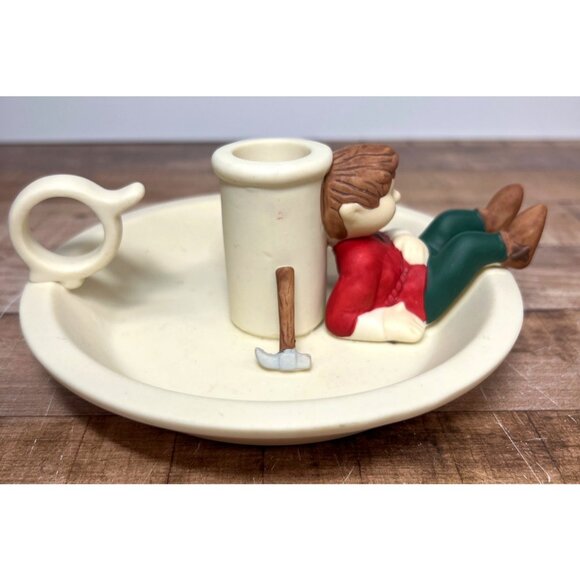 Vintage Collectible Elf Candle Holder Christmas Decor Ceramic - Picture 1 of 5